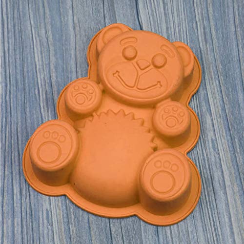 F-blue La Forma del Oso Torta del silicón 3D del Molde para Hornear de Chocolate para Hornear dLy de Dibujos Animados Fabricante de moldes Bandeja de Horno moldes de la Torta de Chocolate Fondant