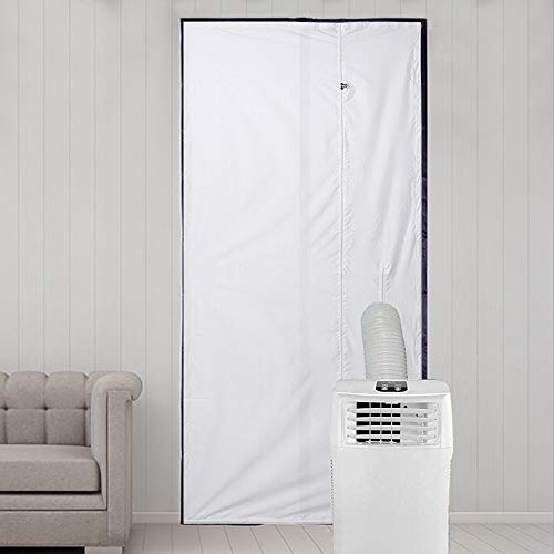 Fabur 210 * 90CM Cubierta Aislante para Puertas de Tela para Aparatos De Secadoras, Tela de Aislamiento para Aire Acondicionado Portátil Sello De Tela Evita La Entrada de Mosquitos