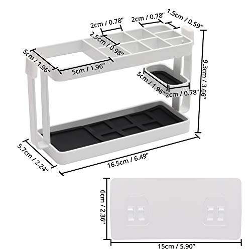 Fácil de Adherir Soporte Autoadhesivo de Pared Pasta y Cepillos Dentales Organizador Cepillos, Sujeta el Tubo de Dentífrico, Crema de Afeitar y 4 Cepillos de dientes / Cepillo Eléctrico, Set Familiar