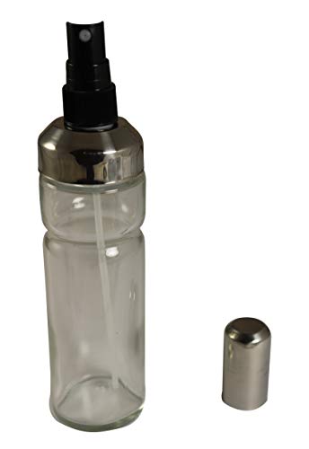 Fackelmann Pulverizador Vinagre, aliñar ensaladas, pulverizar viangre, Spray para Aceite, Transparente y metálico, 19,5 x 4,8 cm