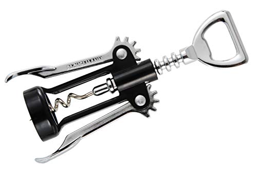 Fackelmann Sacacorchos De Doble Palanca con Descapsulador, Abs Y Acero, Negro e Inoxidable, 16,5x6,5cm