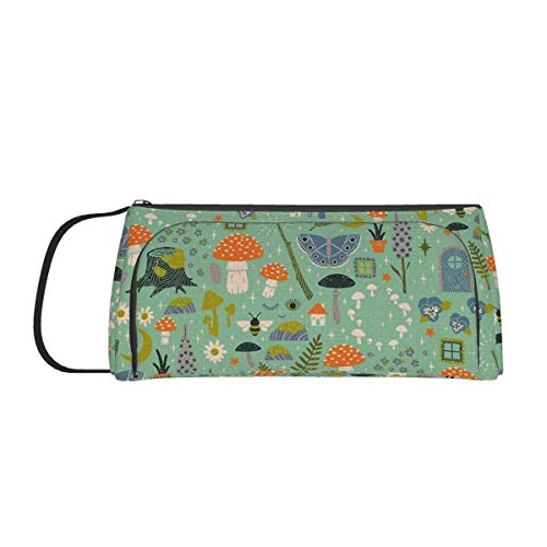 Fairy Garden Bolsa de almacenamiento de lona de gran capacidad para bolígrafos, estuche de papelería simple para estudiantes, adolescentes, adultos, oficina, mujeres