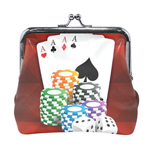 FAJRO - Monedero de cartas con monedas de casino y dados
