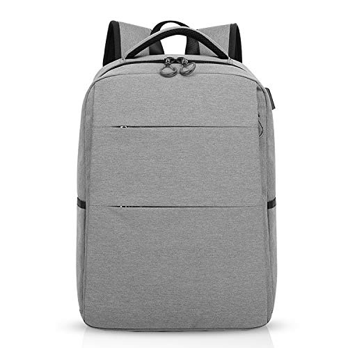 FANDARE Mochila para portátiles, 15.6 Pulgadas Mochila USB Mochila de Portátil Bolso, Impermeable Bolsa Viajes para Colegio Viaje Negocios, Hombre/Mujer, Impermeable Poliéster Gris