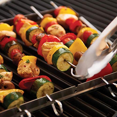 FANDE Brocheta de Barbacoa, 30 Piezas Agujas para Trineo, Pinchos para Barbacoa, Acero Inoxidable Brochetas, Brochetas de Vegetales, Palos de Brochetas 25CM