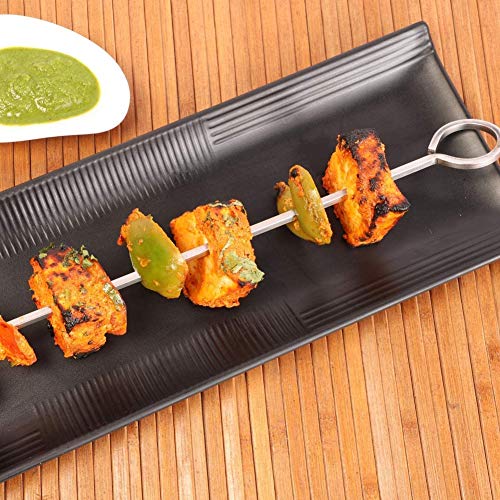 FANDE Brocheta de Barbacoa, 30 Piezas Agujas para Trineo, Pinchos para Barbacoa, Acero Inoxidable Brochetas, Brochetas de Vegetales, Palos de Brochetas 25CM