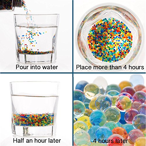 Fangoo 50000 psc Perlas de Gel para El Agua Cuentas de Agua Multicolor de Crecimiento, Perlas del Gel del Agua para El llenador del Florero