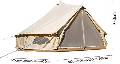 FANQIE Campana de toldo de Lona de algodón con Estufa Agujero Tiendas de Lona Yurt Carpa para Camping 4-Season Tienda Impermeable Campana de Familia Camping al Aire Libre Caza,A-400cm
