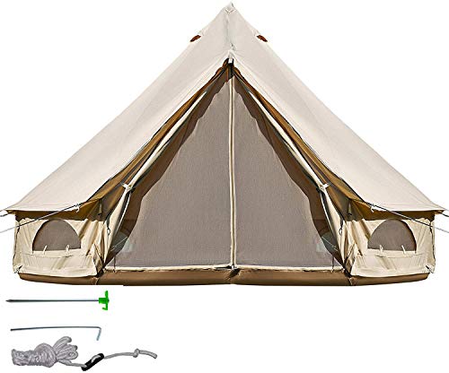 FANQIE Campana de toldo de Lona de algodón con Estufa Agujero Tiendas de Lona Yurt Carpa para Camping 4-Season Tienda Impermeable Campana de Familia Camping al Aire Libre Caza,A-400cm