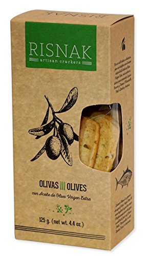 Farinsol Galletas Saladas de Aceitunas Verdes - 4 Paquetes de 125 gr - Total: 500 gr