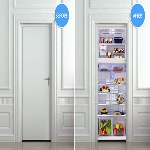 FCFLXJ Mural de la puerta PVC Autoadhesivo Refrigerador, frutas y verduras Etiqueta de la puerta Bricolaje HD Imprimir Apliques Decoracion Inicio Dormitorio Sala de estar Puerta Decoracion 95X215CM