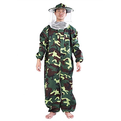 Fdit Socialme-EU Traje de Protección Conta Abeja Profesional Apicultor Mono Equipo de Apicultura Suministros de Jardinería(XXL)