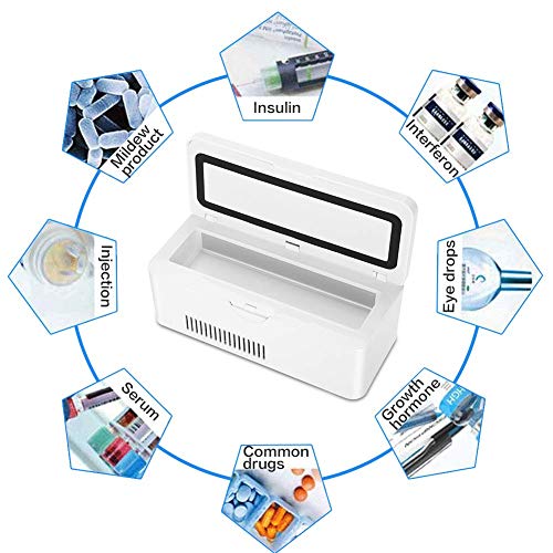 Febelle Estuche refrigerador de insulina portátil Caja refrigeración de insulina para medicamentos medicación Fresca aislada en Coche hogar Viaje