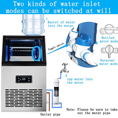 FEINI MáQuina De Hielo Industrial, MáQuina De Hielo Comercial, 12 Minutos De FabricacióN RáPida De Hielo, Pantalla HD, Marca De Hielo, Limpieza con Un Solo BotóN