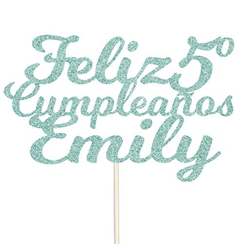 Feliz Cumpleaños Personalizado Cualquier Nombre Y Cualquier Edad Glitter Adorno De Pastel Cake Topper