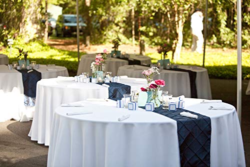 Femor – Juego de 10 manteles blancos de mesa redondos para hogares, restaurantes, bodas y ceremonias, de 305 cm, blanco, 305 cm
