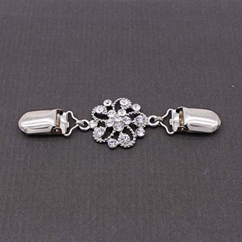 FENICAL 4pcs Vintage Clips de cadena Suéter Cadena Ropa Enlace Hebilla Cardigan Clip para ropa de vestir