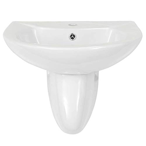 Festnight Lavabo Pequeño de Pared Compacto Mini Lavamanos Cerámico Blanco 520 x 450 x 190 mm