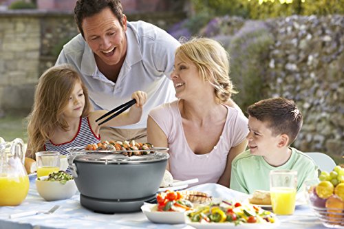 Feuerdesign Vesuvio Parrilla Mesa Carbón vegetal Antracita - Barbacoa (Parrilla, Carbón vegetal, 33 cm, 4 personas(s), Mesa, Plancha)
