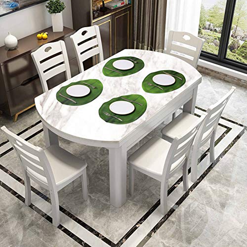 FGASAD 4 manteles Individuales de Hojas Tropicales, Impermeables, Antideslizantes, Posavasos de Plantas Artificiales, Mantel de Cocina y Bandera de Mesa, Suministros de Fiesta de la Selva Playa