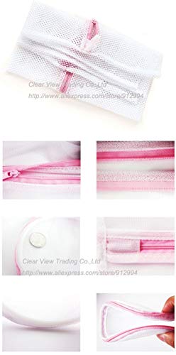 FHFF Bolsa de malla Lavadora Cesto De La Ropa Con Cremallera Bolsa De Lavado De Nylon Sujetador Ayuda Lencería Malla Red Lavado Bolsa   L