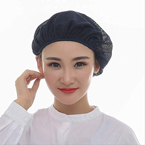FHFF Gorro de cocinero Venta Caliente Malla Chef Sombrero Cocina Reutilizable Restaurante Del Hotel Panadería Sombrero Chef Uniforme De Catering Cocina Cap   Navy