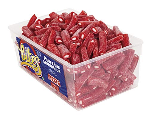 FIESTA Bites Power Cables Ácidos Pequeños Mordiscos de Regaliz Dulce Relleno Sabor Cereza Ácida - Envase de 300 unidades