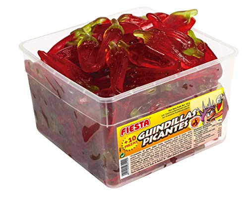 FIESTA Guindillas Picantes Golosinas Sabor Cereza - Envase de 146 unidades