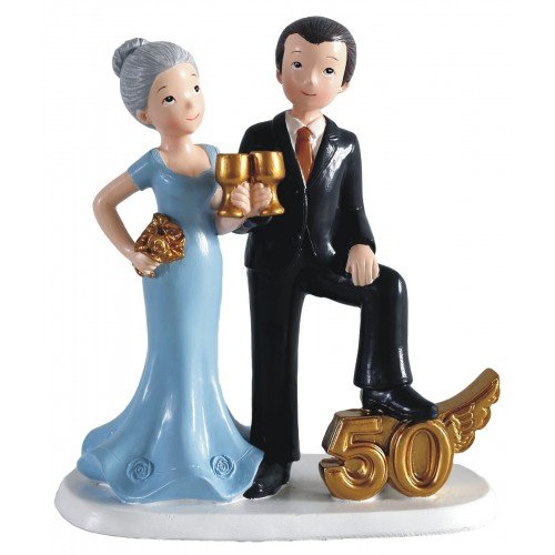 Figura pastel bodas de oro 50 aniversario GRABADA/figuras PERSONALIZADAS para tarta baratas
