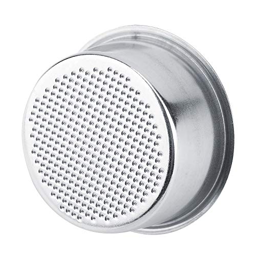 Filtro de café de acero inoxidable, doble taza de café de 51 mm Cesta de filtro poroso no presurizada para Breville Delonghi Krups