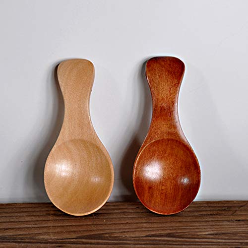 FineInno 4 Piezas Cuchara Madera Organizador Cocina Cuchara Sopera Pequeña Servir Wooden Spoons,11ml (4 Piezas Cuchara Madera)