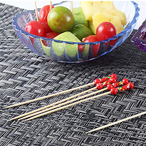 FISHSHOP 200 Palitos Cócteles Mezclador Cóctel Bambú Frutas para Barbacoa Fiesta, San valentín Boda Fiesta Coctelería Pinchos Boda Fiesta (Red and Yellow Double Beads)