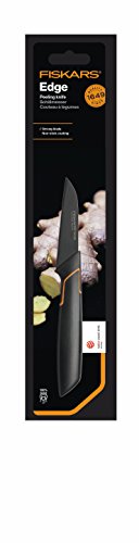 Fiskars Cuchillo para pelar, Diseño moderno, Hoja recta, Longitud total: 20 cm, Acero de calidad/Plástico, Edge, 1003091