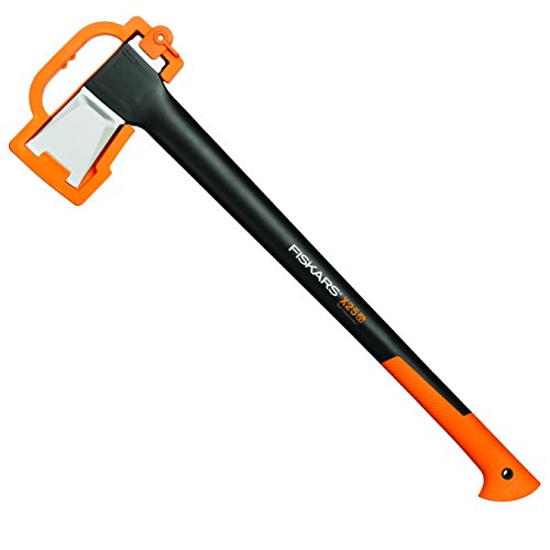 Fiskars Hacha, 2,4 kg, Estuche incluido, Longitud: 77 cm, Negro/Naranja, X25–XL, 1015643