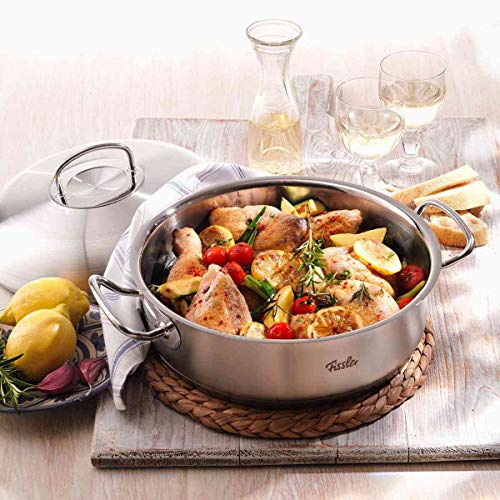 Fissler original-profi collection / Rustidera de acero inoxidable (3,4 litros, Ø 24 cm), con tapadera, apta para cocinas de inducción, gas, vitrocerámica y eléctricas