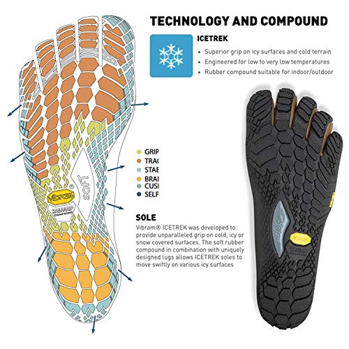 Fivefingers Vibram Trek Ascent - Calcetín para mujer con dedos de los pies, talla 41, color caqui