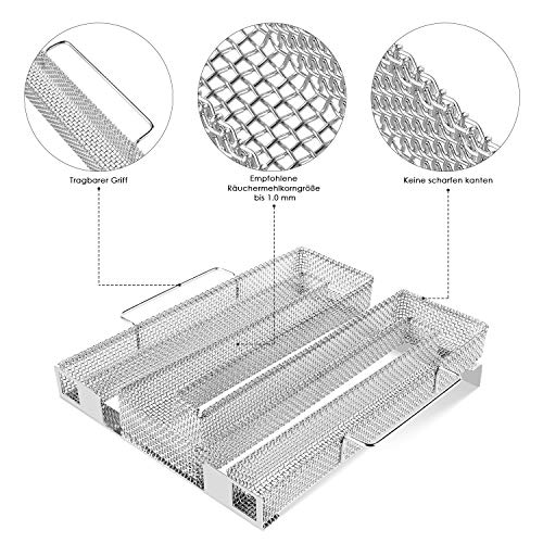 FIXKIT Generador de Humo Frío, Ahumador de Barbacoa Portátil de Acero Inoxidable, Tipo M, para Pescado, Carne y Verduras Ahumadas