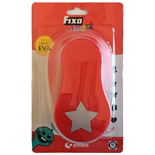 Fixo Kids 64151. Perforadora Especial Goma EVA con Forma de Estrella. 3,8cm. Tamaño grande, Rojo