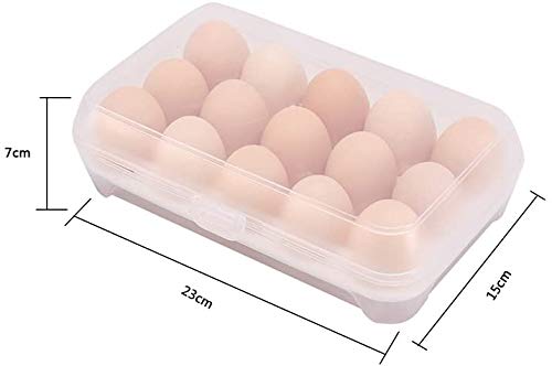 Fiyuer huevera plastico 2 Pcs Caja para Huevos Organizador de Cocina apilable con Tapa Capacidad para 30 Huevos
