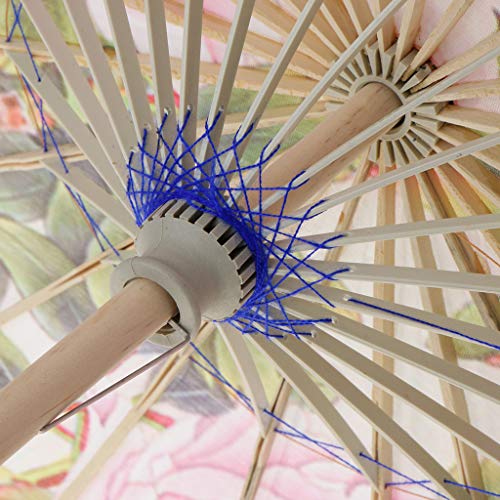 FLAMEER 1 Pieza Paraguas Parasol de Tela de Seda Pintado de Arte Accesorios Decoración para Boda - 4
