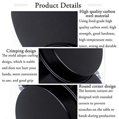Fleymu Juego Bandeja para Pizza Horno Molde Hornear Tarta Antiadherentes Cocina Plato Redonda Sartén Duradera Masa Acero Carbono Profesional Universal Pizza Bandejas para Restaurantes y Pizzas Caseras