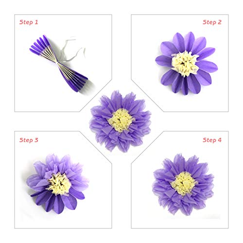 Flores de papel de seda pompones para decoración de fiestas, decoración de pared de guardería y decoración al aire libre - 10 piezas de 20,6 cm