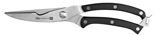FM Professional Tijeras para Trinchar 25Cm, Acero, Negro e Inoxidable, 27.7x8.5x1.5 cm