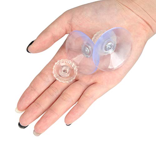 FOCCTS 20pcs Ganchos Ventosa Transparente 45mm de Plástico PVC con Rosca para Hogar,Oficina,Ventanas de Coche