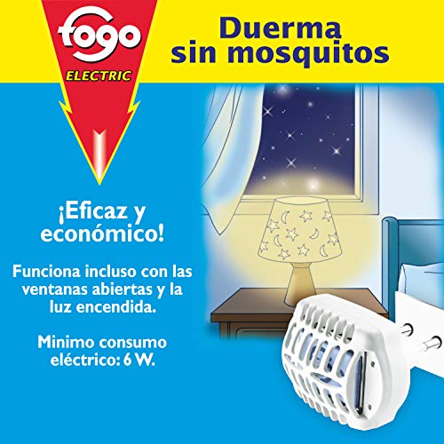 Fogo Anti-Mosquitos Insecticida Insectos Voladores Aparato Eléctrico + Pastillas, Pack de 2 aparatos + 20 pastillas