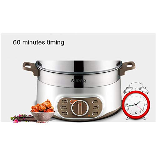 Food Steamer 13L Capacidad | 3 niveles extraíbles sin BPA | Temporizador de 60 minutos y 1500 W de potencia | Carcasa de acero inoxidable | Hace alimentos saludables, carne, pescado y vapor de vegeta