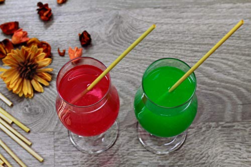 FOOGO Green Pajitas de trigo 200 unidades, desechables, alternativa de paja de plástico, orgánico, biodegradable, zumo y cóctel, respetuoso con el medio ambiente, sin gluten, bodas y fiestas