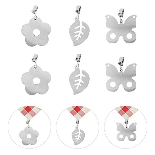 FORMIZON 6 Piezas Pesas de Manteles, Clips de Acero Inoxidable Mantel Pinza, Clips de Mantel para Fiesta, Picnic, Buffets, Pinzas para Cocina, Jardín, Camping al Aire Libre