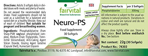 Fosfatidilserina 100mg - Neuro-PS - Dosis elevada - 30 Cápsulas blandas - Calidad Alemana