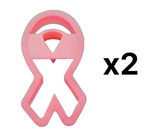 Fox Run Plastic Pink Ribbon Cookie Cutter Breast Cancer Awareness (2-Pack)